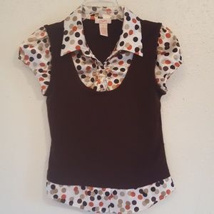 🔴⚪Satin Polka Dot Shirt